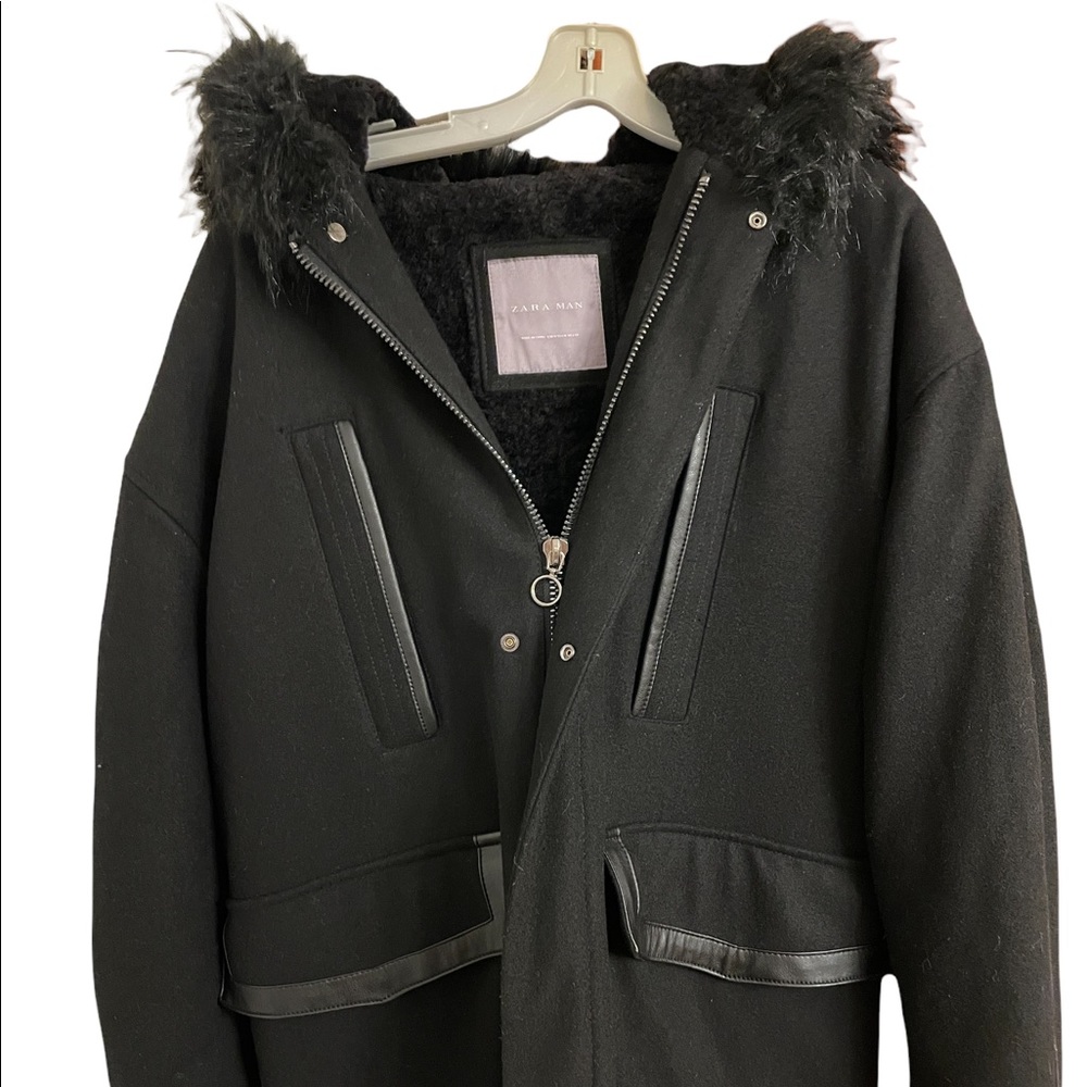 STUNNING & RARE mens Zara wool blend coat - Black - Medium - Picture 3 of 6